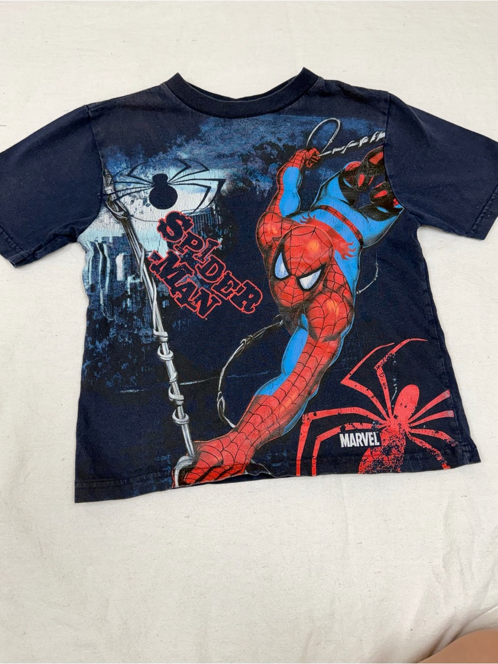 2008 Marvel Spider-Man Y2K All Over Graphic T-Shirt Boys 6/7